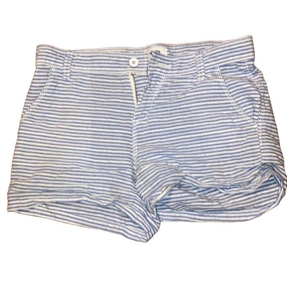 Old Navy Blue & White Cotton Shorts - child size 14 - Picture 1 of 5